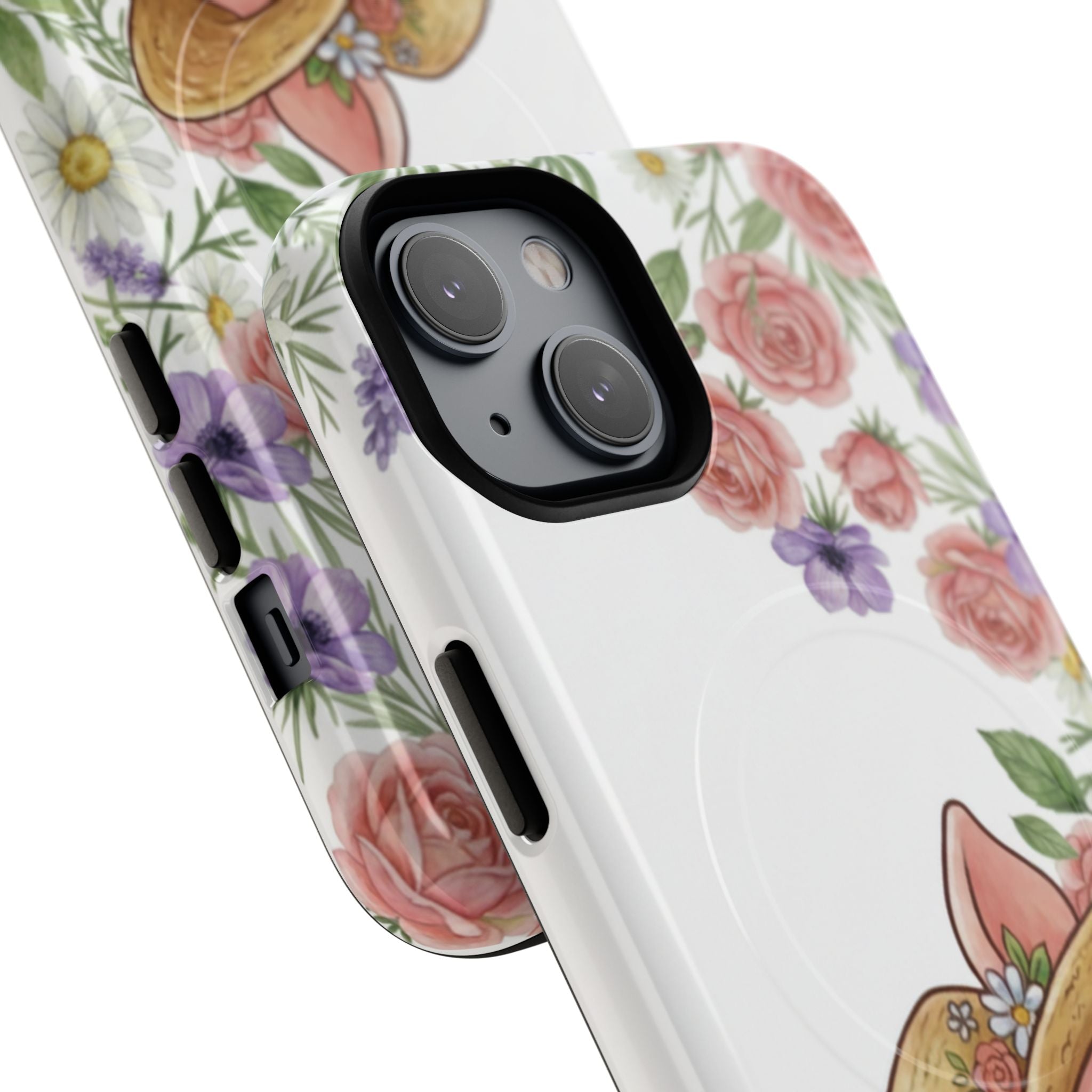 Piglet in Straw Hat Floral Phone Case