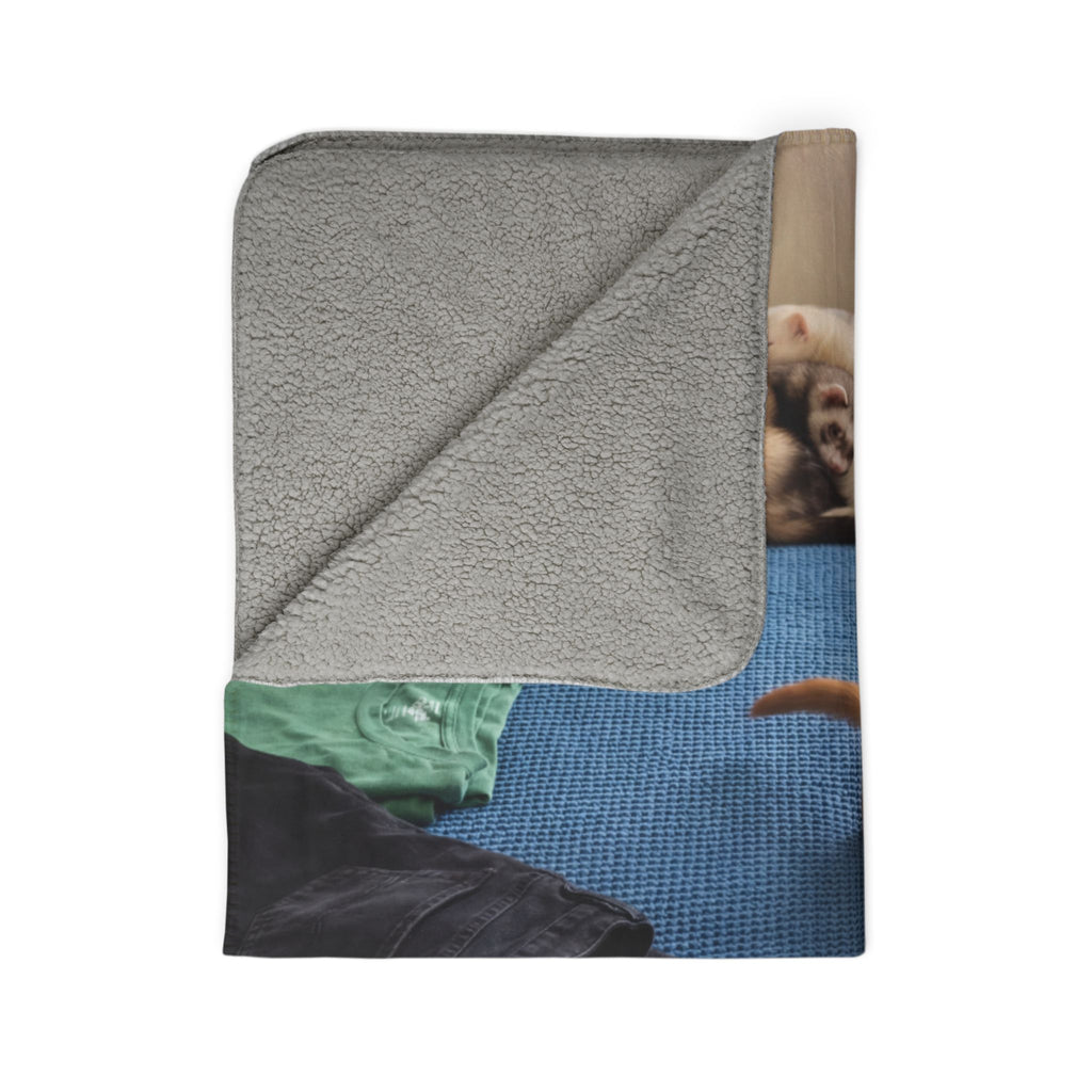 Funny Ferrets /Fleece Sherpa Blanket
