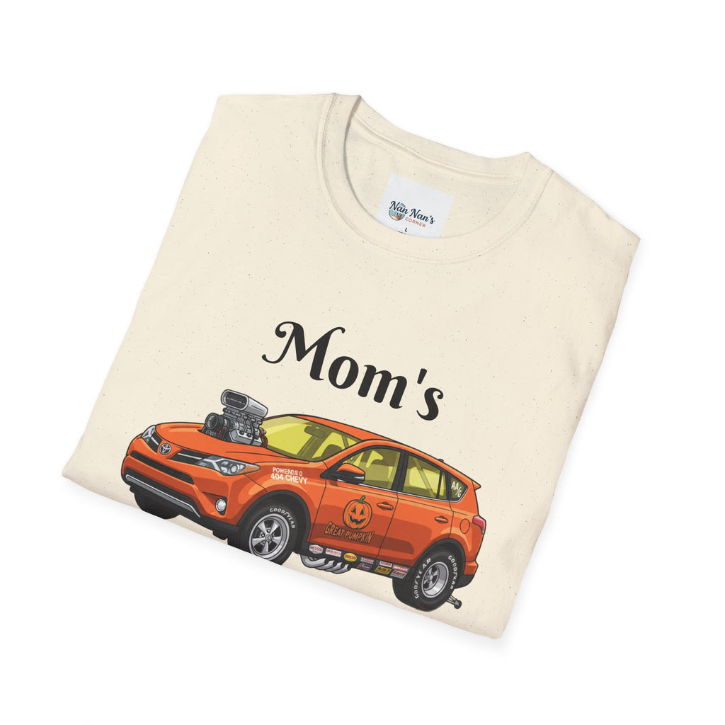 Car Enthusiast T-Shirt — Orange Hot Rod SUV Graphic with “Quicker Picker Upper”