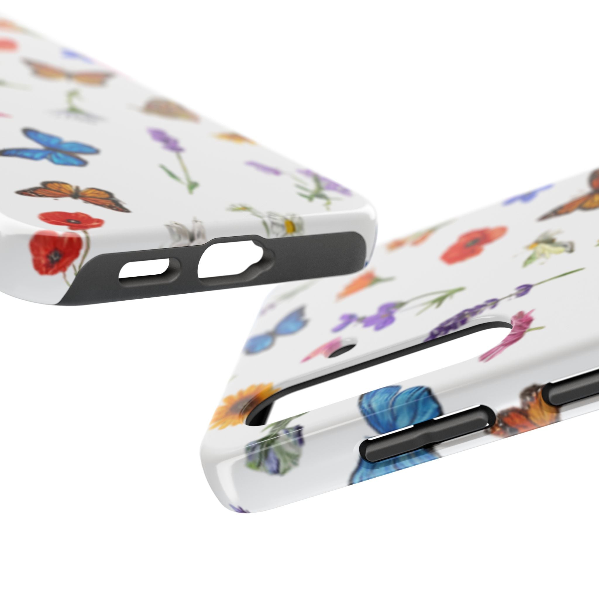 Butterfly Meadow Tough Phone Case / Floral Protective Phone Cover