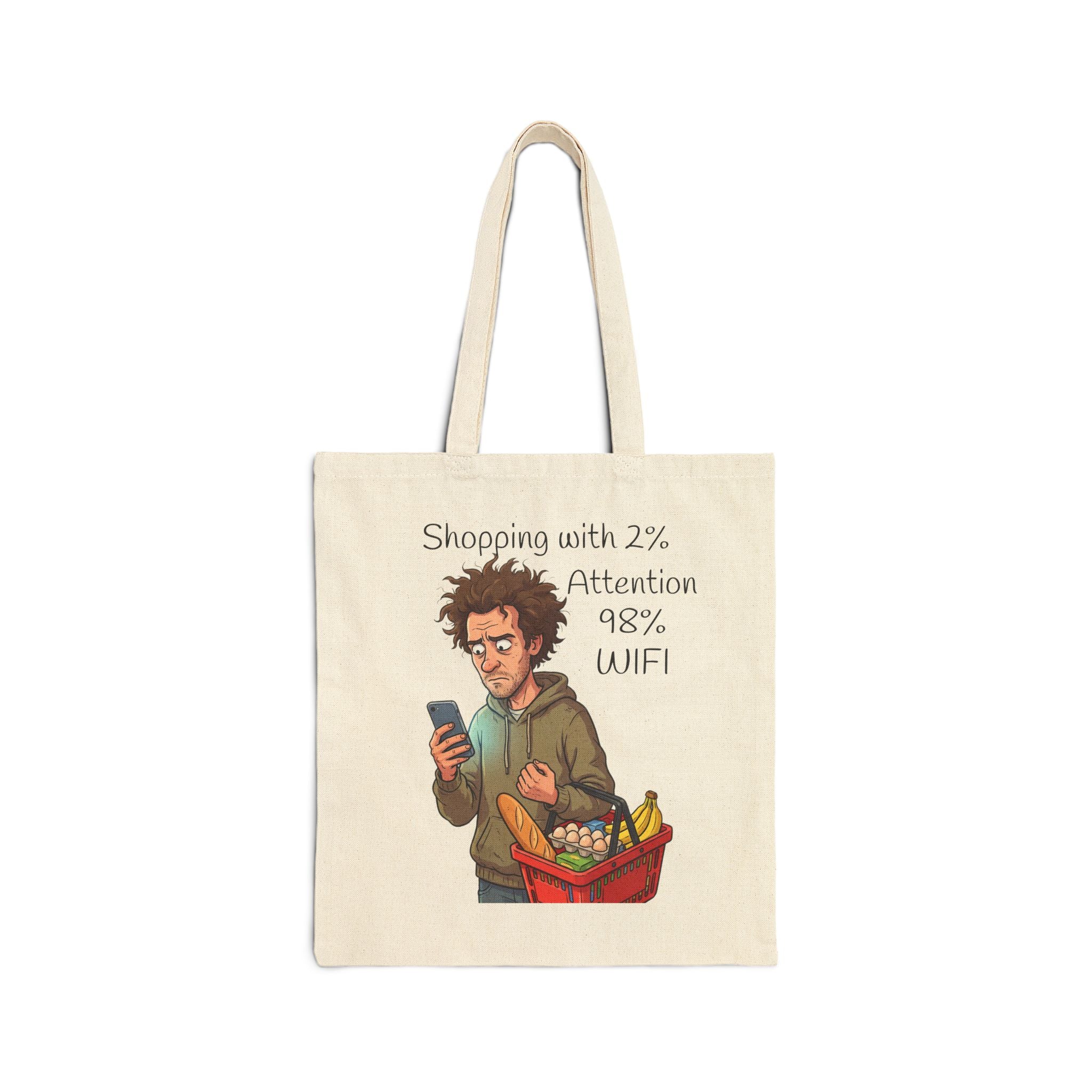 Tote Bag / Wifi Funny Grocery Canvas Tote