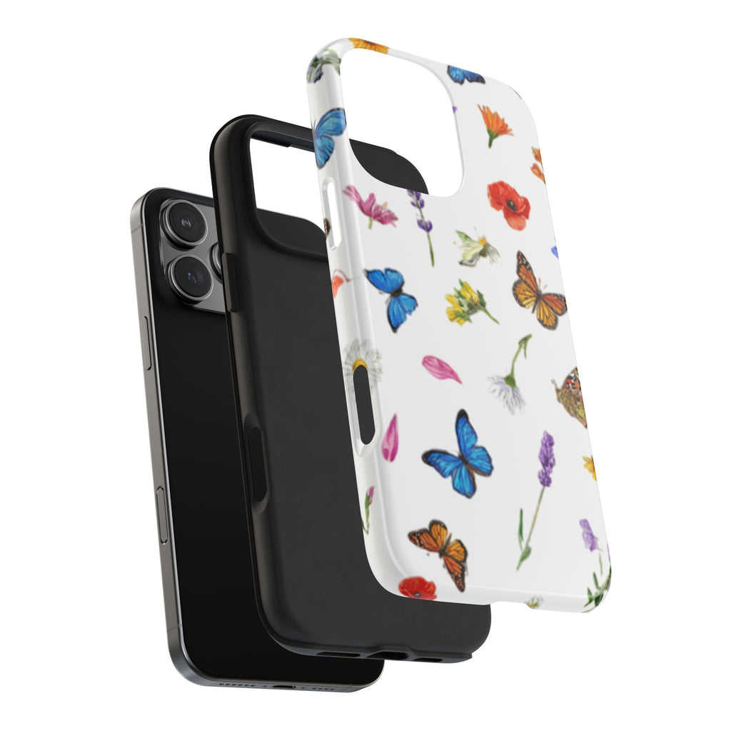 Butterfly Meadow Tough Phone Case / Floral Protective Phone Cover