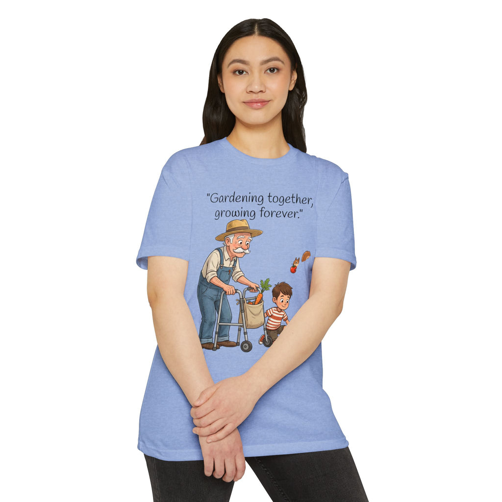 Gardening Together T-Shirt — "Gardening together, growing forever." Grandparent & Child Garden Tee