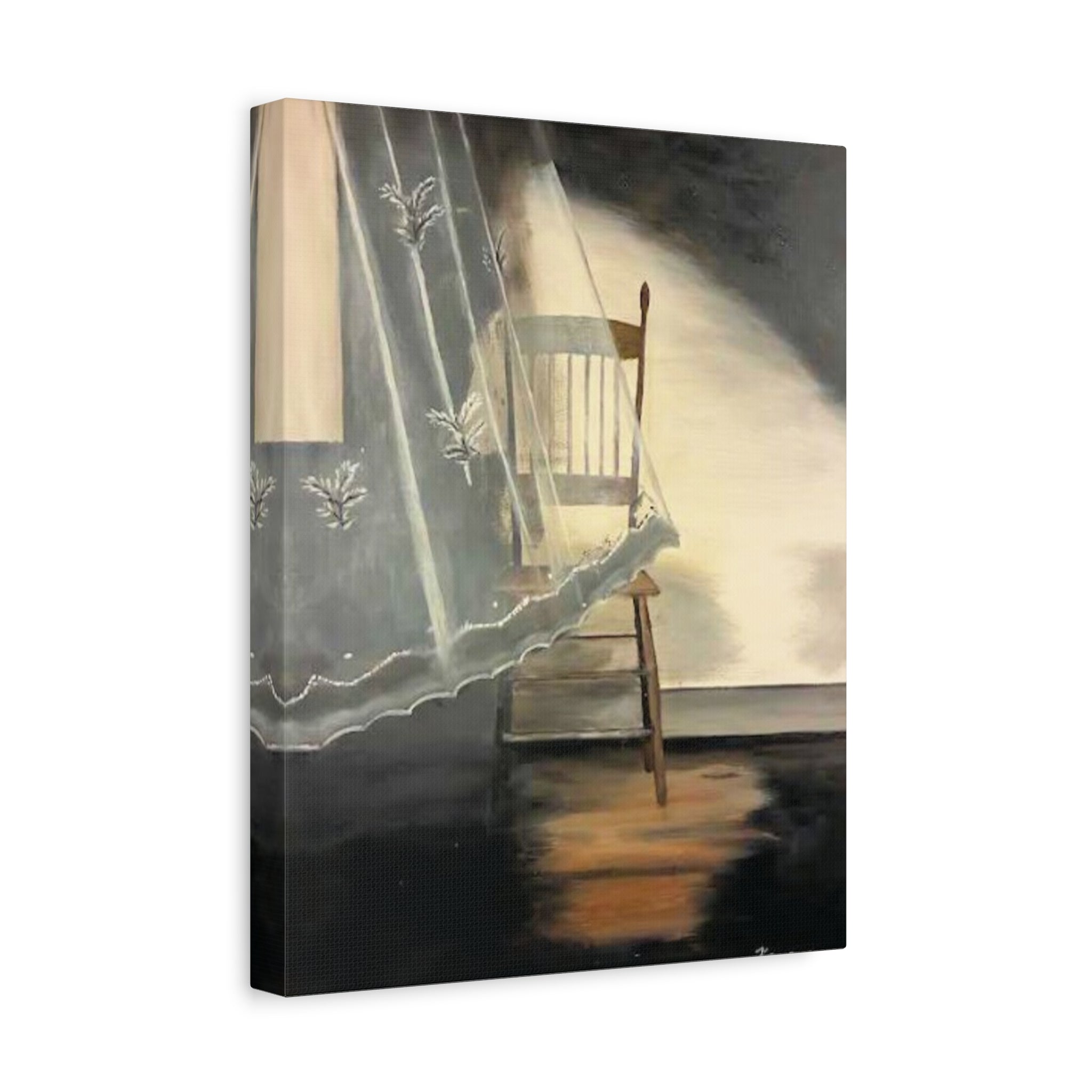 Lace Curtain and Chair Canvas