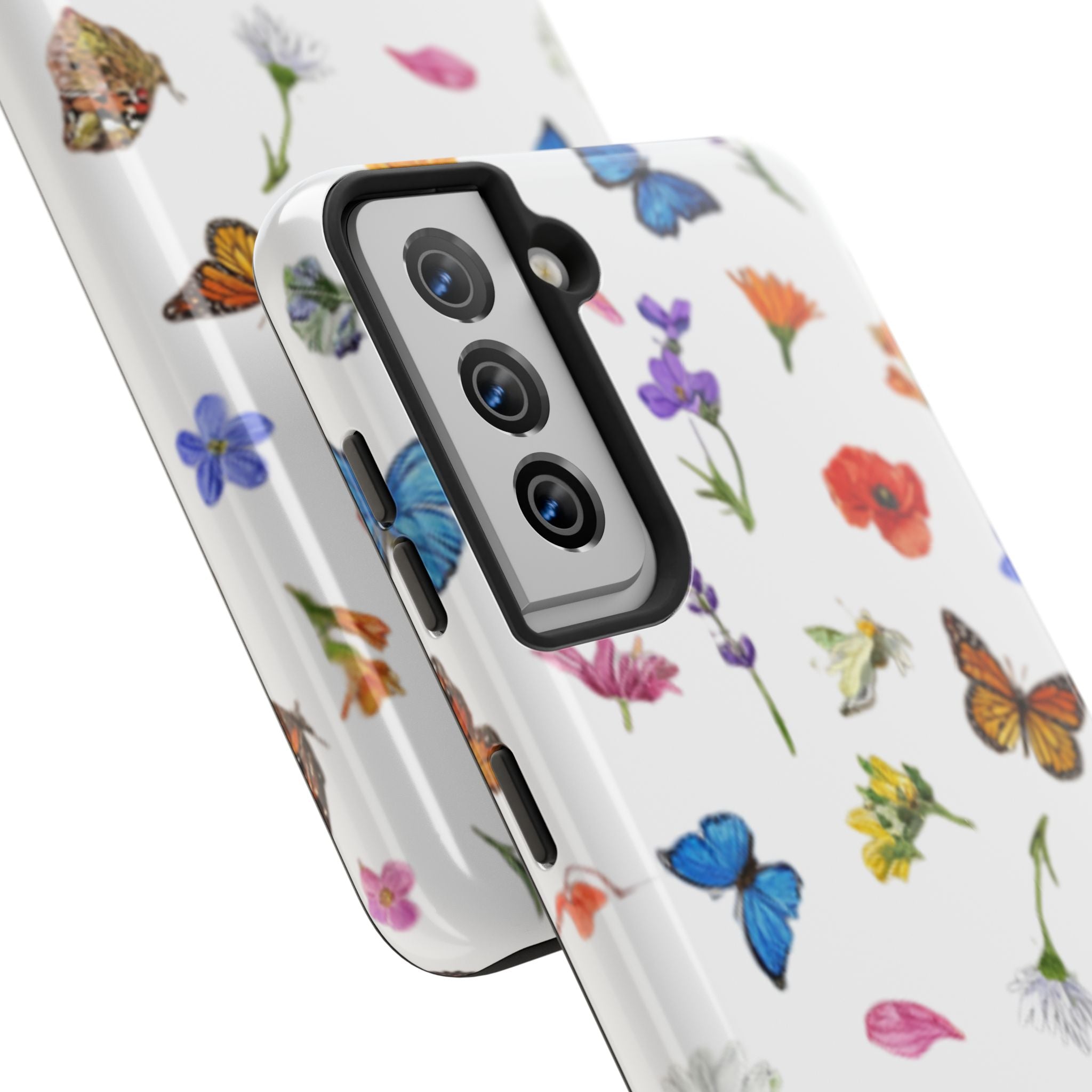 Butterfly Meadow Tough Phone Case / Floral Protective Phone Cover