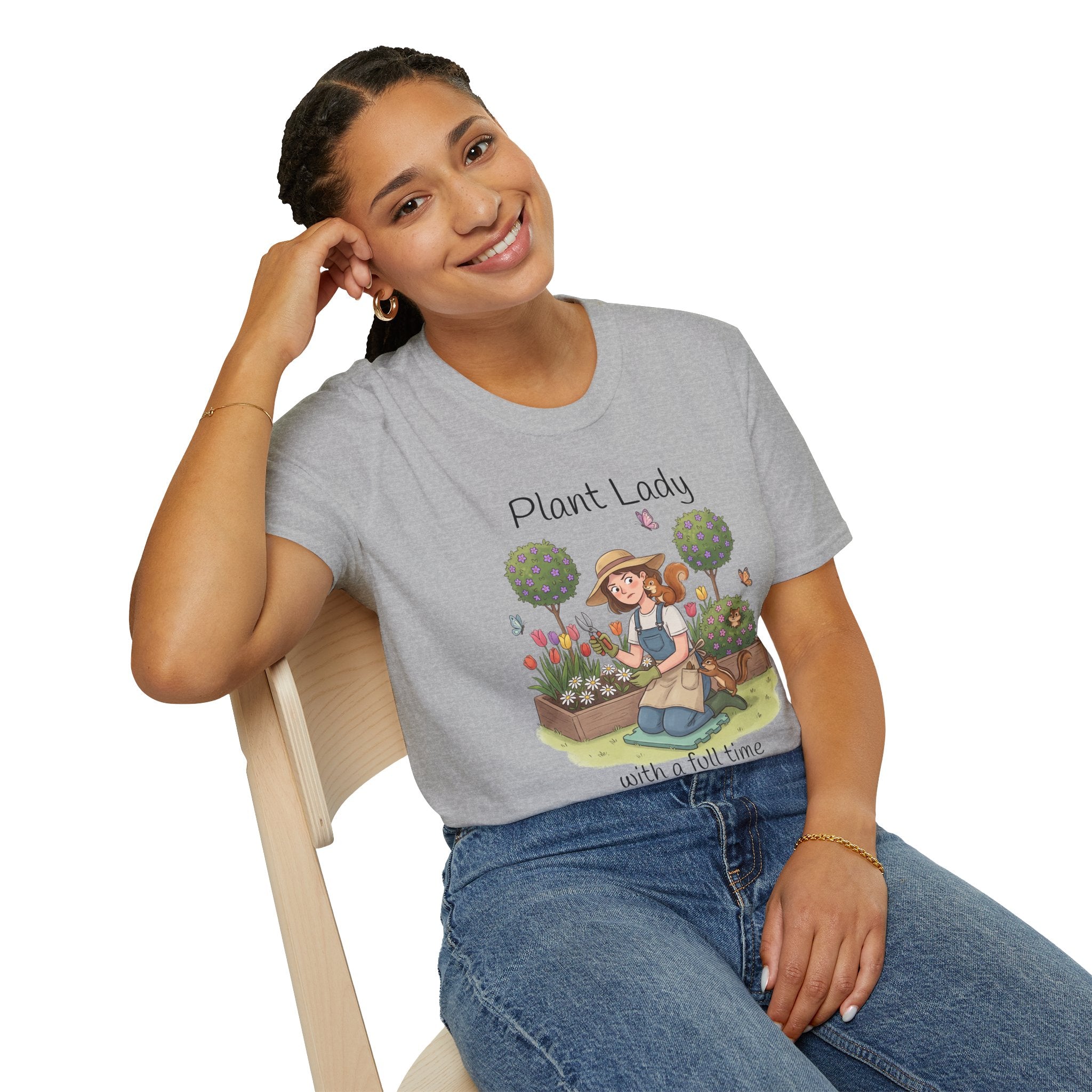 Plant Lady Gardening Unisex Graphic T-Shirt – Funny Plant Mom Cotton Tee