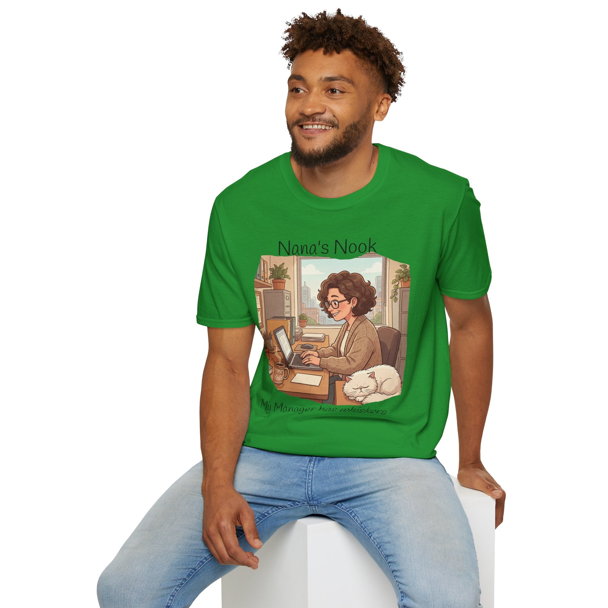 T-Shirt / "Nana's Nook: My Manager Has Whiskers" Cozy Grandma Cat Lover Tee