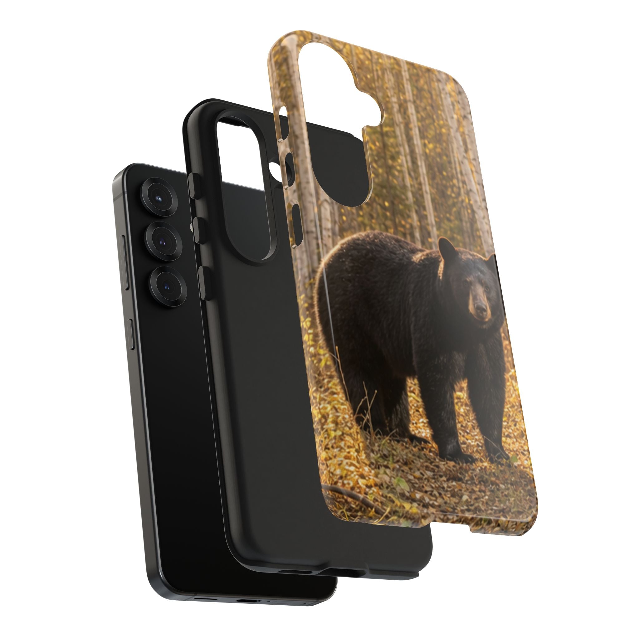 Black Bear Forest Phone Case | Tough Phone Case