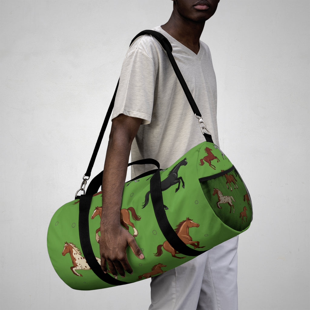 Copy of Green Equestrian Horse Pattern Duffel Bag / Travel Gym Overnight Bag