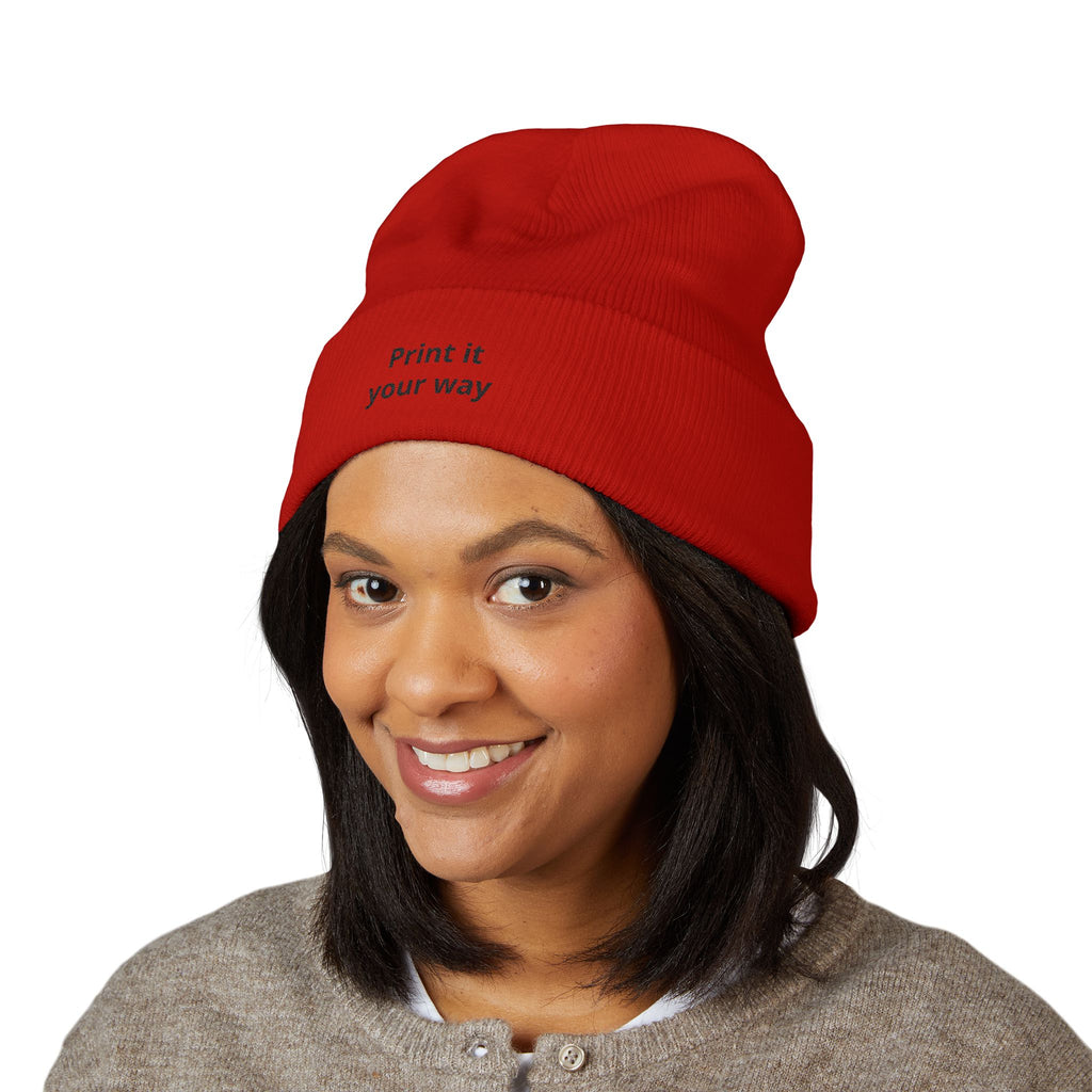 Print It Your Way beanie | Cuffed Embroidered Beanie, Custom Text