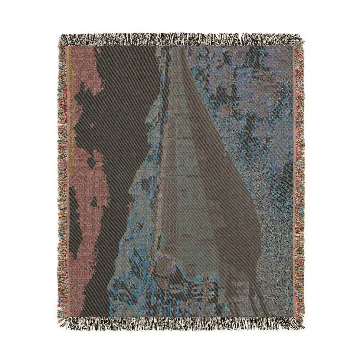 Vintage Streamlined Train Woven Blanket | Desert Locomotive Throw