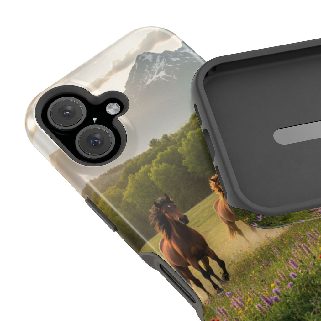 Running Horses Phone Case | Magnetic Impact-Resistant Case