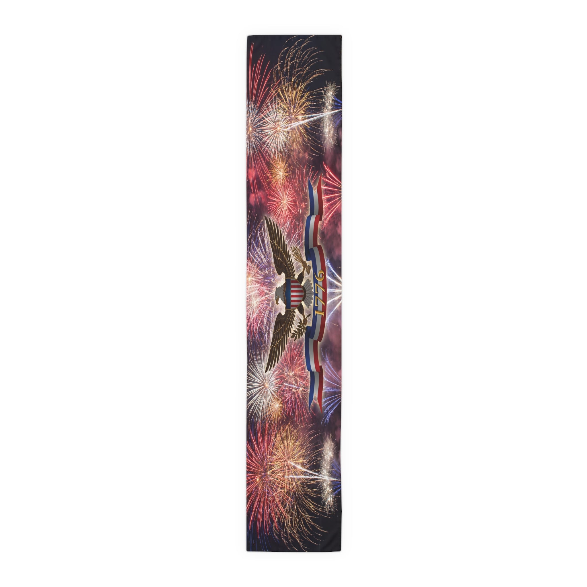American Eagle with Fireworks Table Runner | Cotton Poly