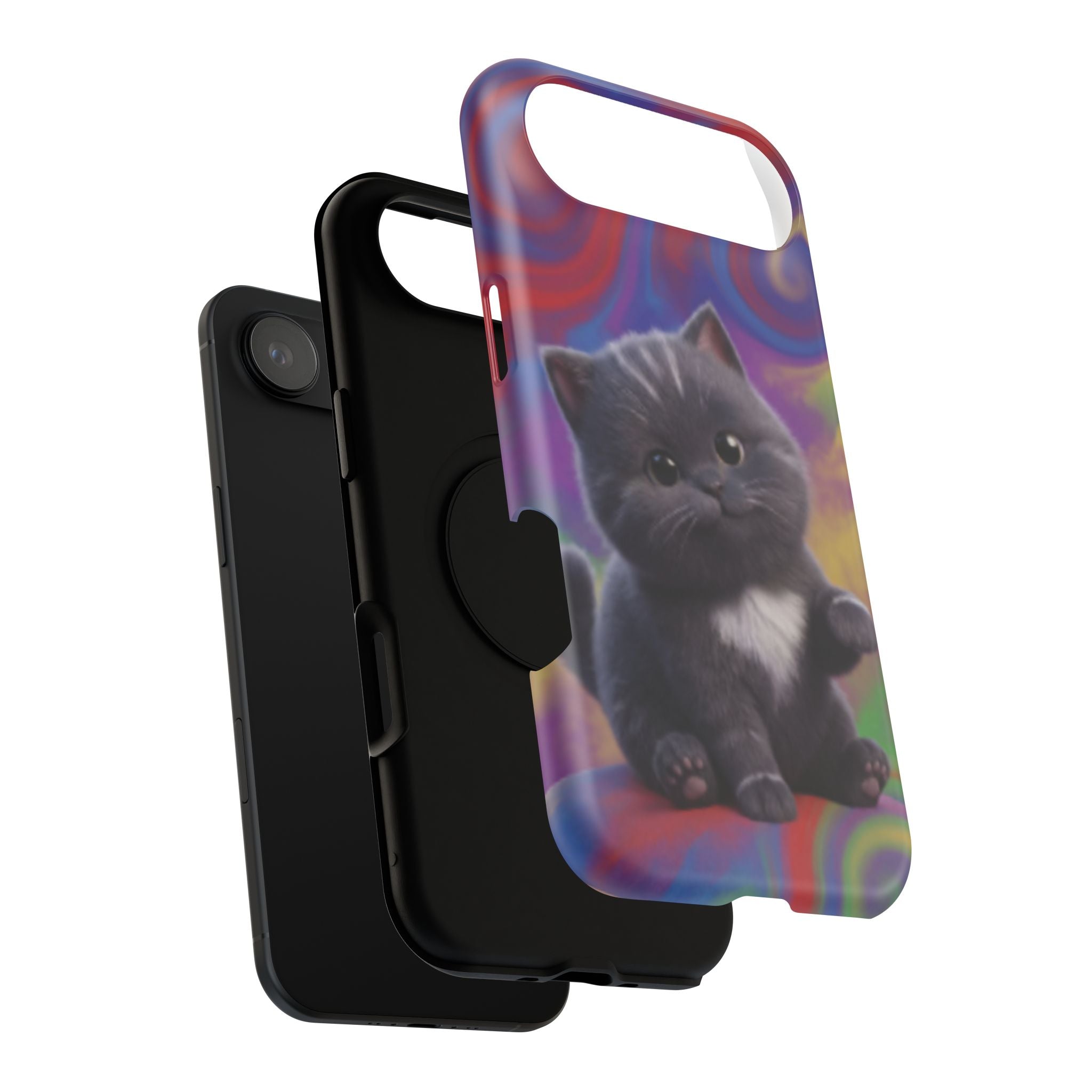 Kawaii Gray Kitten phone case | Impact-Resistant Case