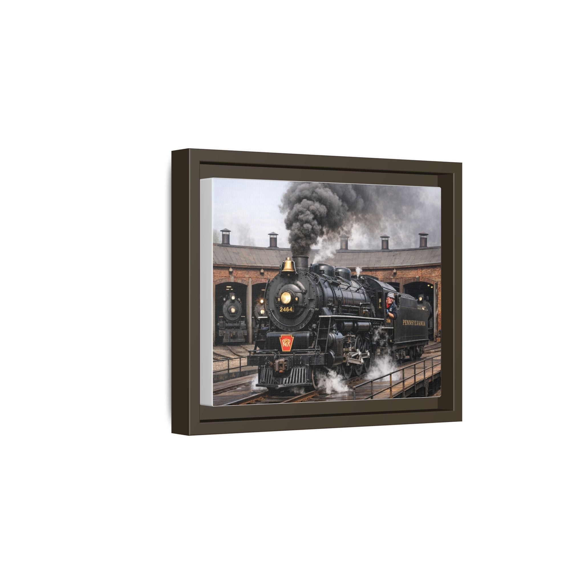 Framed Steam Train/Matte Canvas60 (Multi-color)