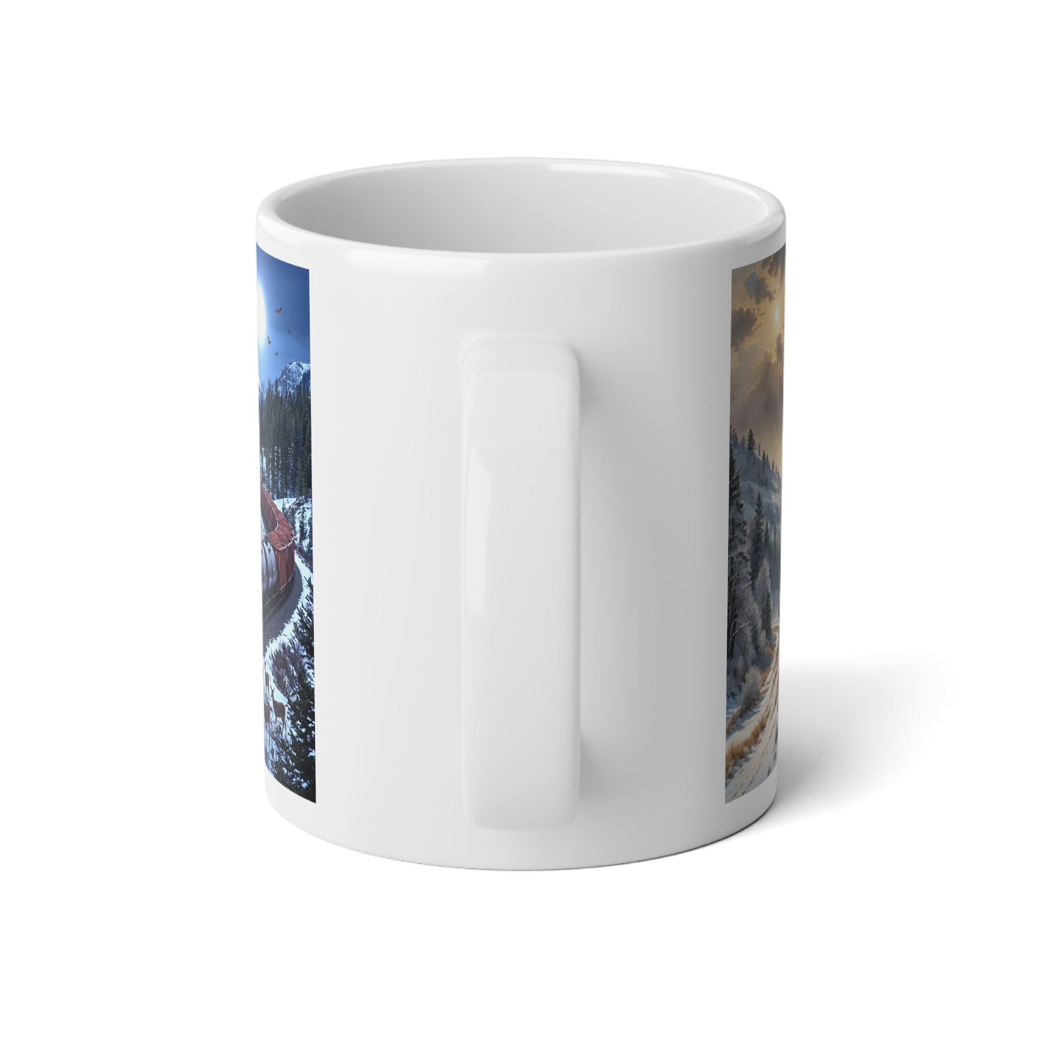 20oz Jumbo Mug - Vintage Steam Train Winter Landscape Coffee Cup