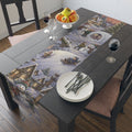 Storybook Snowman Village Table Runner, Winter Wonderland Cotton Poly