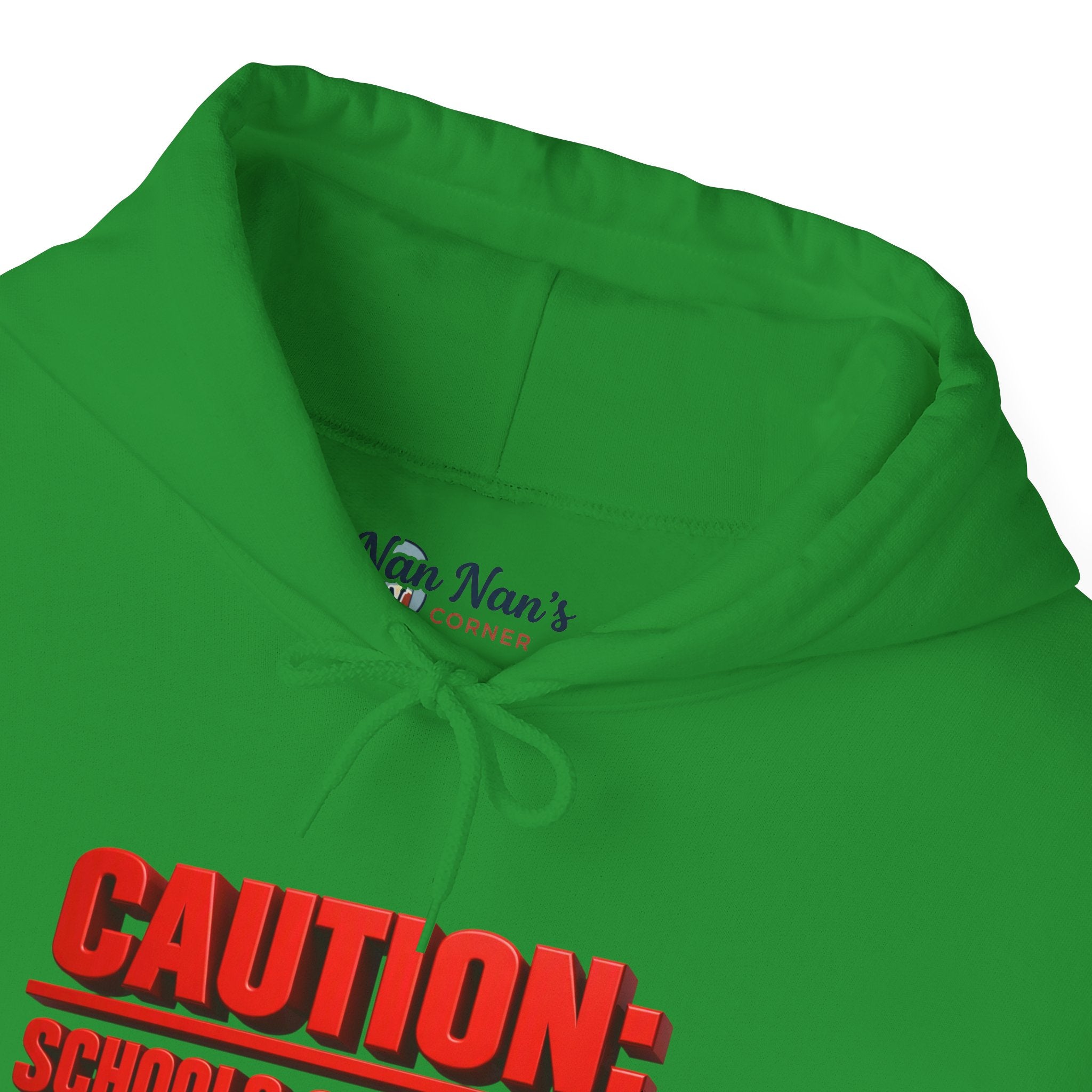 Hoodie — "CAUTION: Schools Starting, Re-Installing Brain" Back-to-School Graphic Hoodie