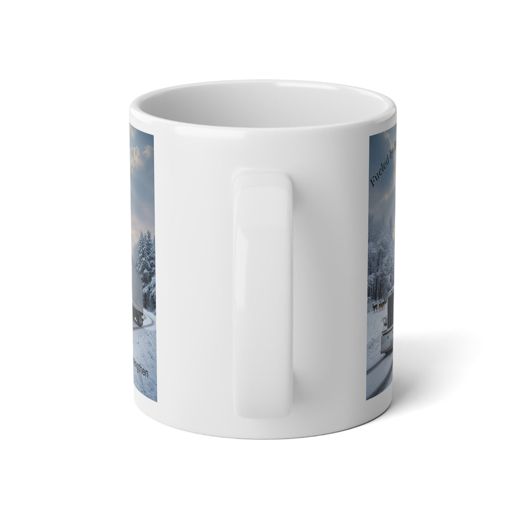 20oz Jumbo Coffee mug  Christian Trucker Winter Scene | 'Fear Not, I Am With You' Inspirational Coffee Cup