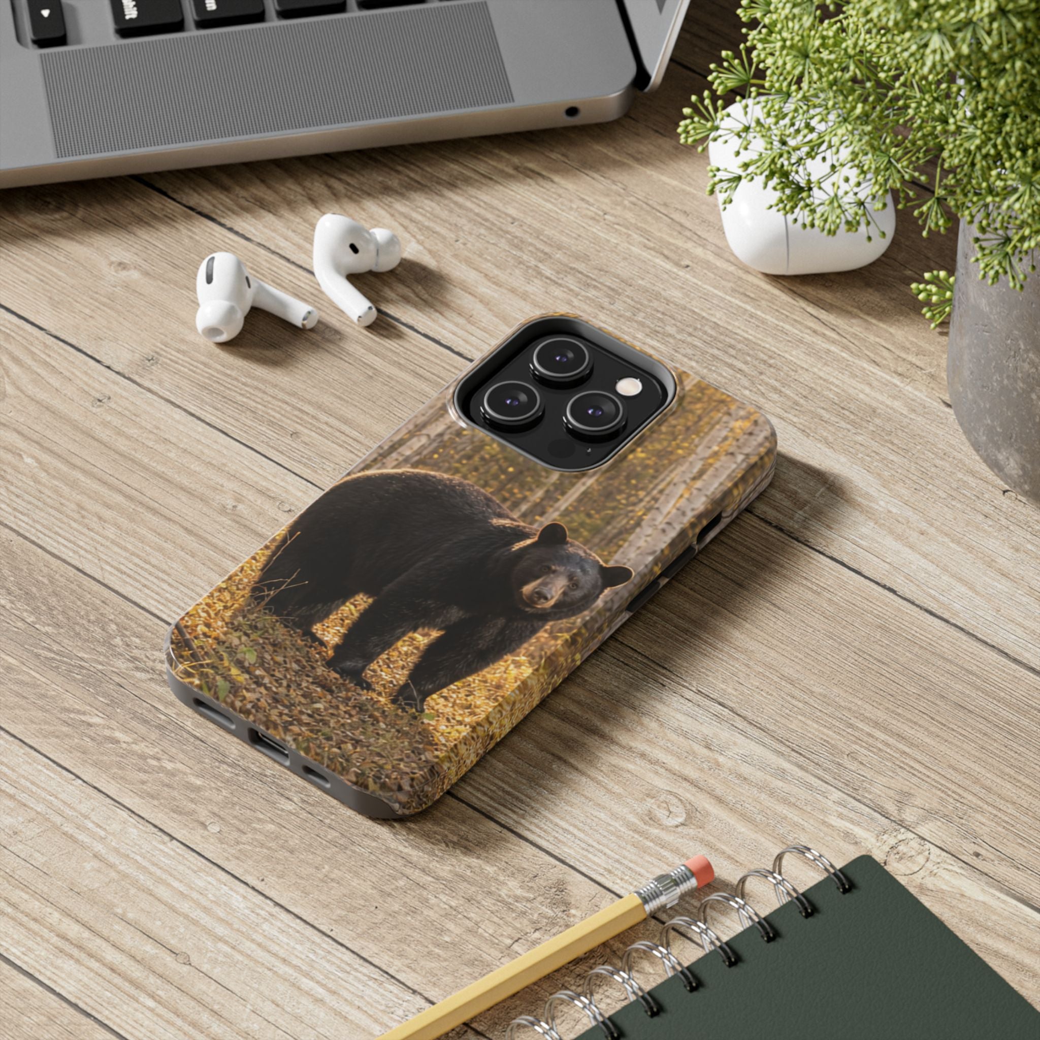 Black Bear Forest Phone Case | Tough Phone Case
