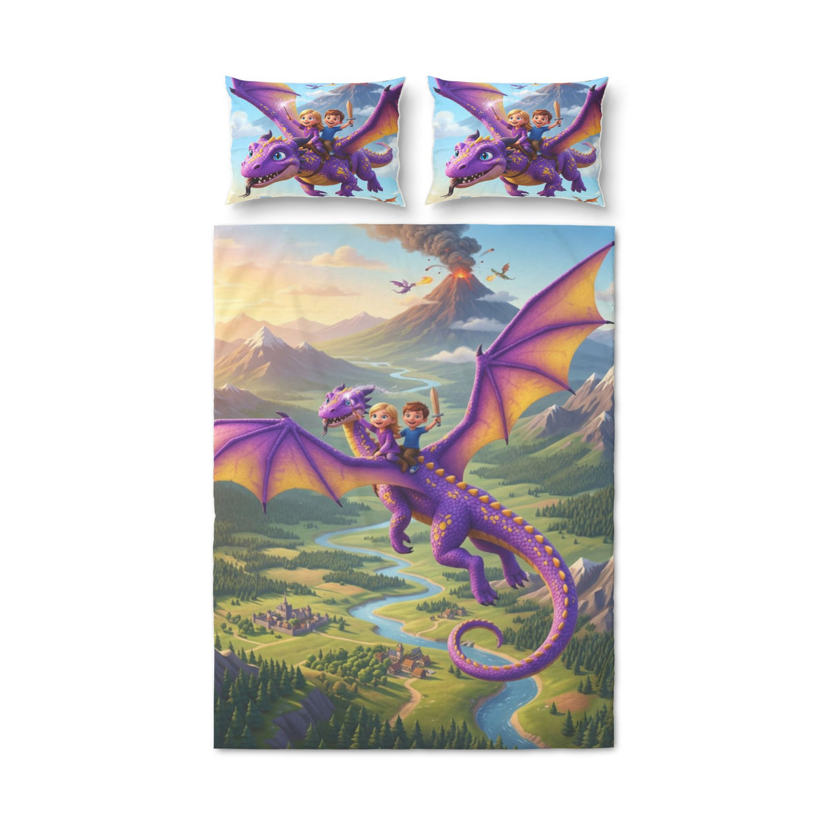 Quilt Cover Set Of Three/ Dragons