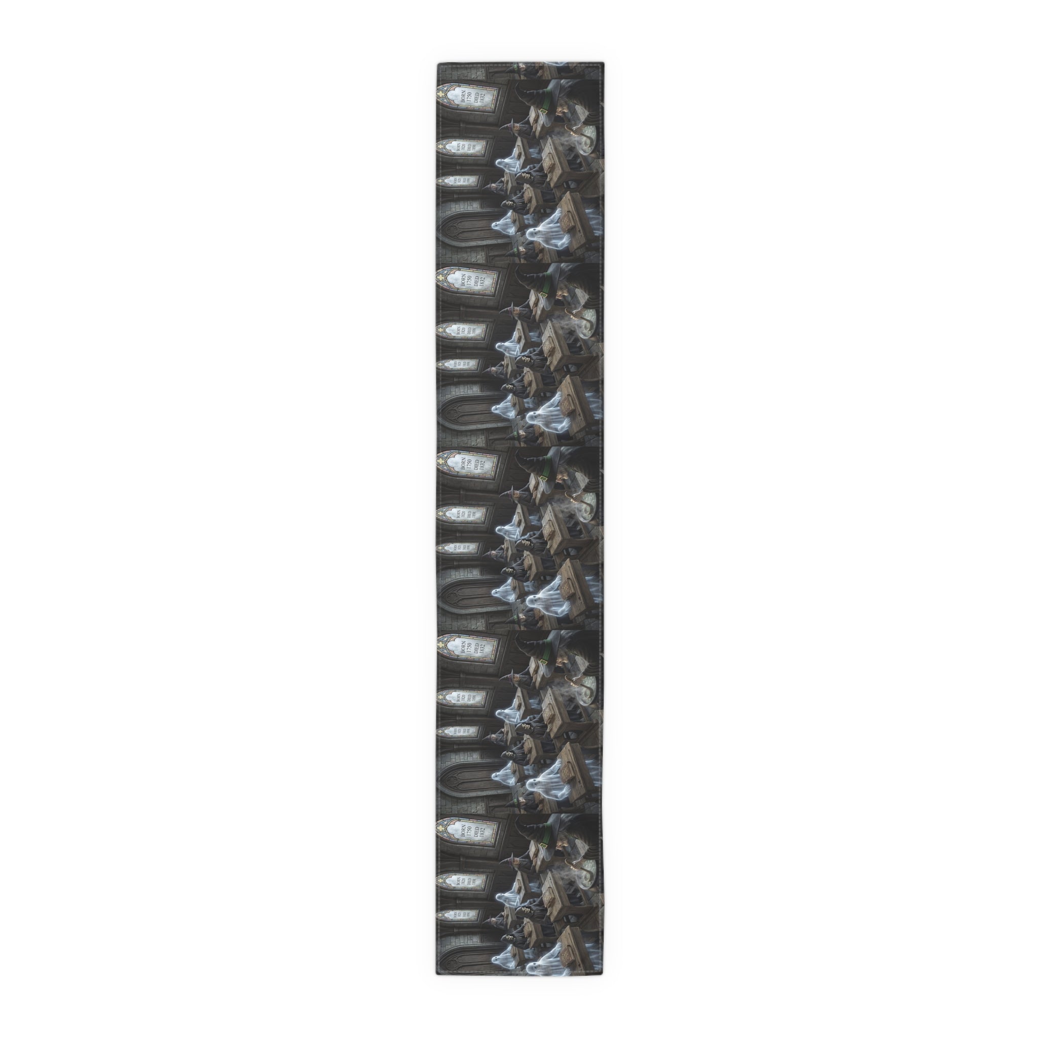 Haunted School Room Scene Table Runner | Halloween Gothic Decor