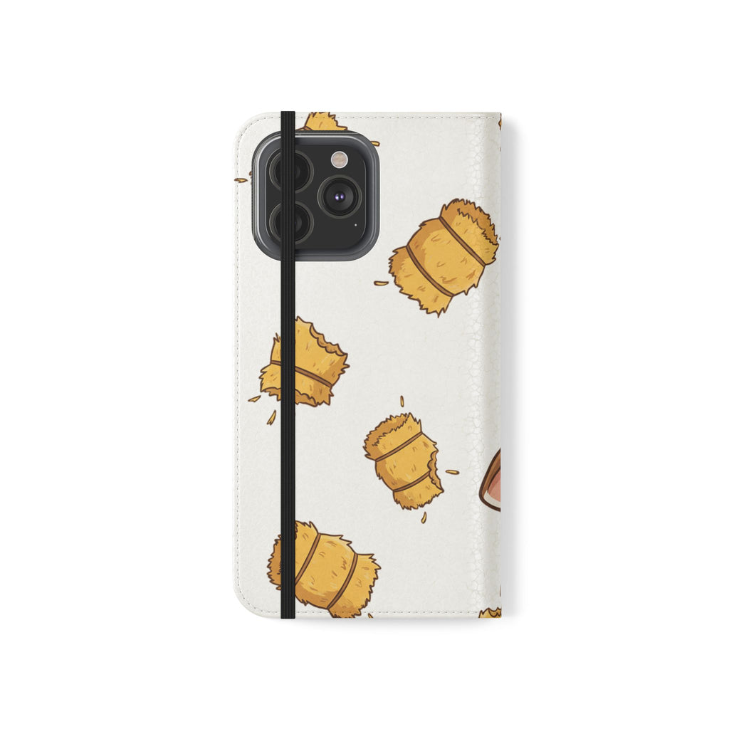 Cow & Hay Pattern Flip Case/ Cute Farm Animal Phone Wallet
