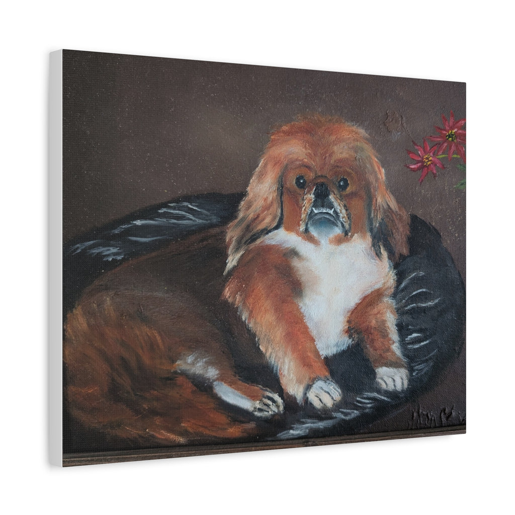 Pekingese Dog Portrait Canvas/Pet Art Matte Stretched