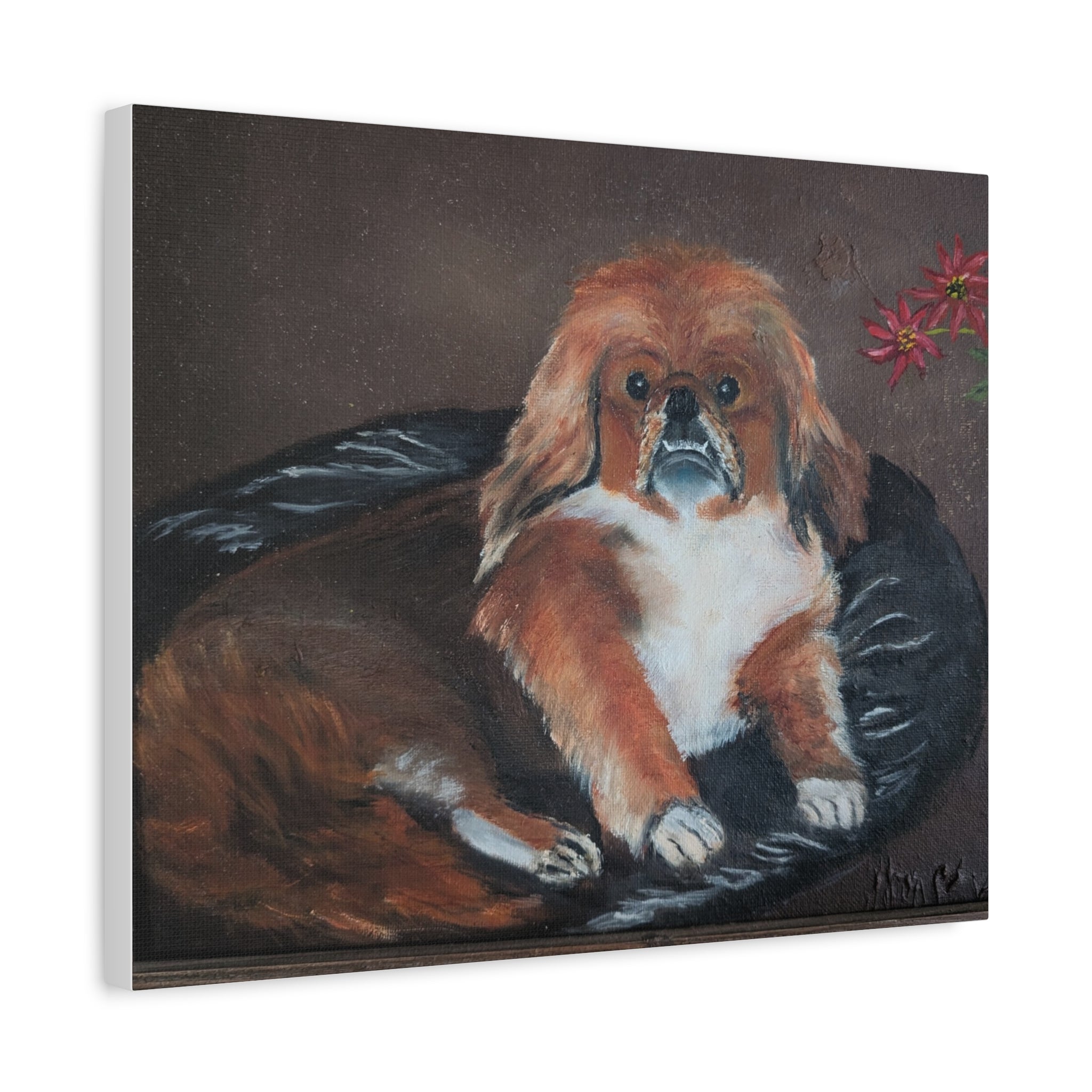 Pekingese Dog Portrait Canvas/Pet Art Matte Stretched