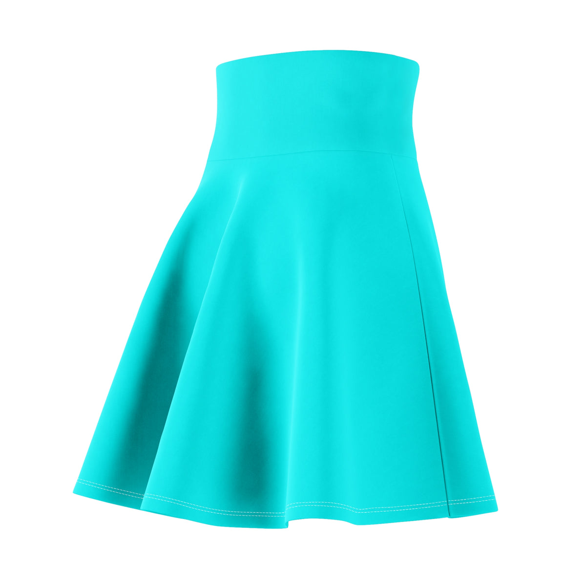 Solid Turquoise Flared Skater Skirt