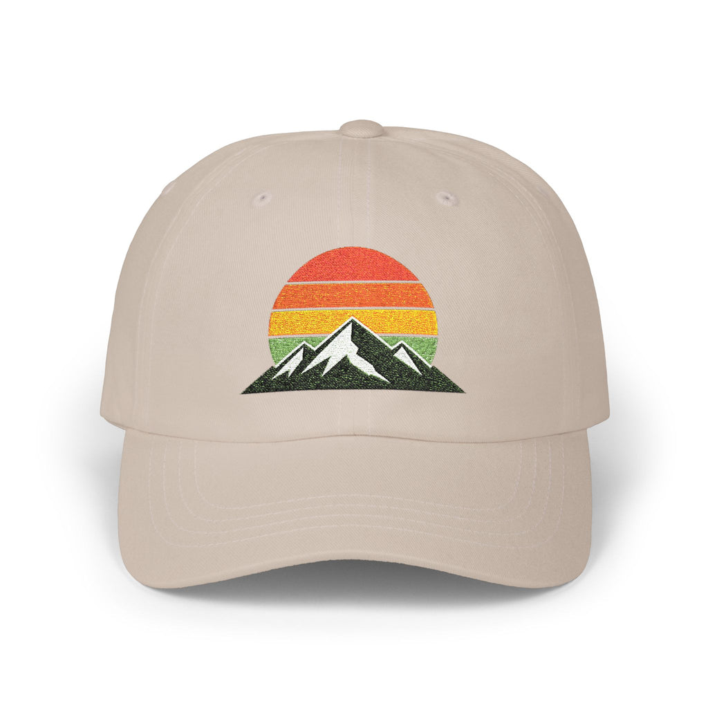 Retro Mountain Sunset Dad Cap | Embroidered Mountain Hat