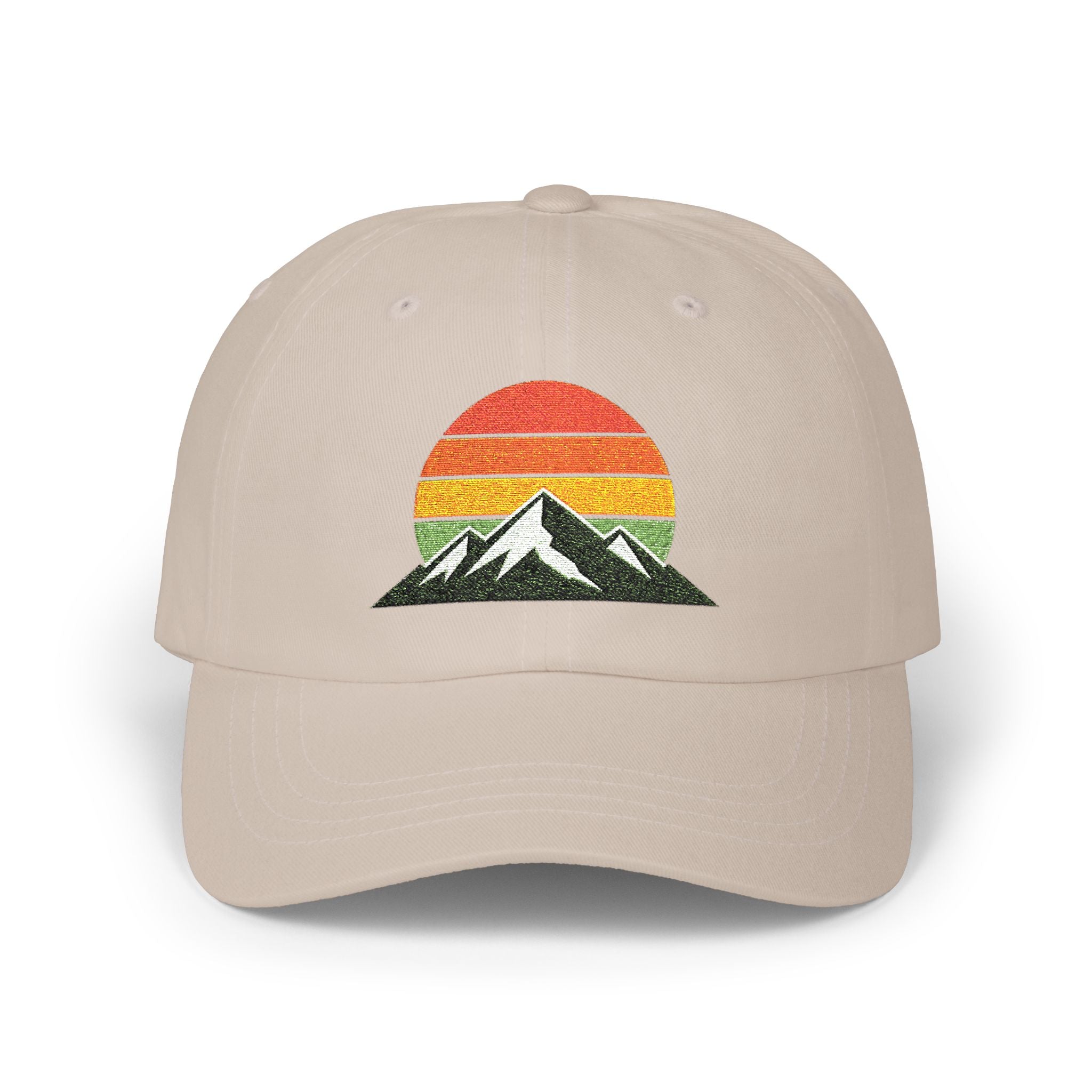 Retro Mountain Sunset Dad Cap | Embroidered Mountain Hat