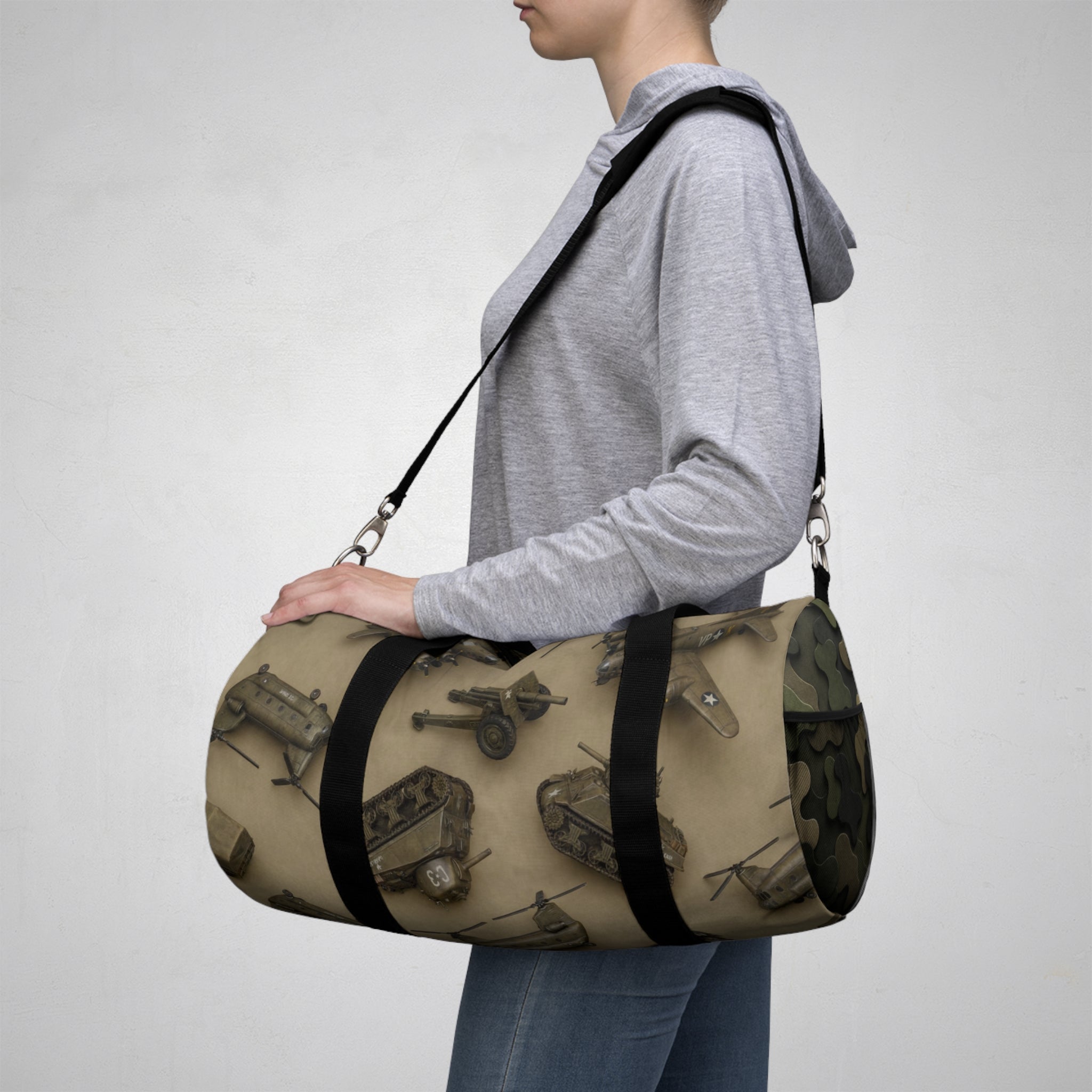 Vintage Tools Pattern Duffel Bag — Retro Carpenter Travel & Gym Bag