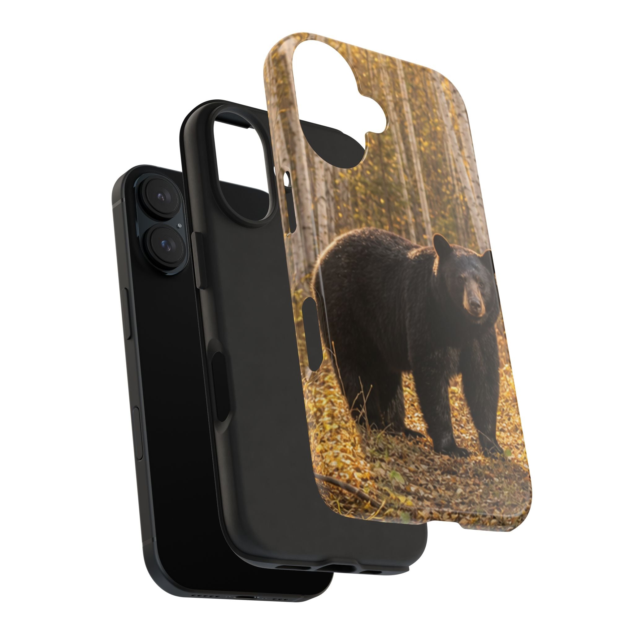 Black Bear Forest Phone Case | Tough Phone Case