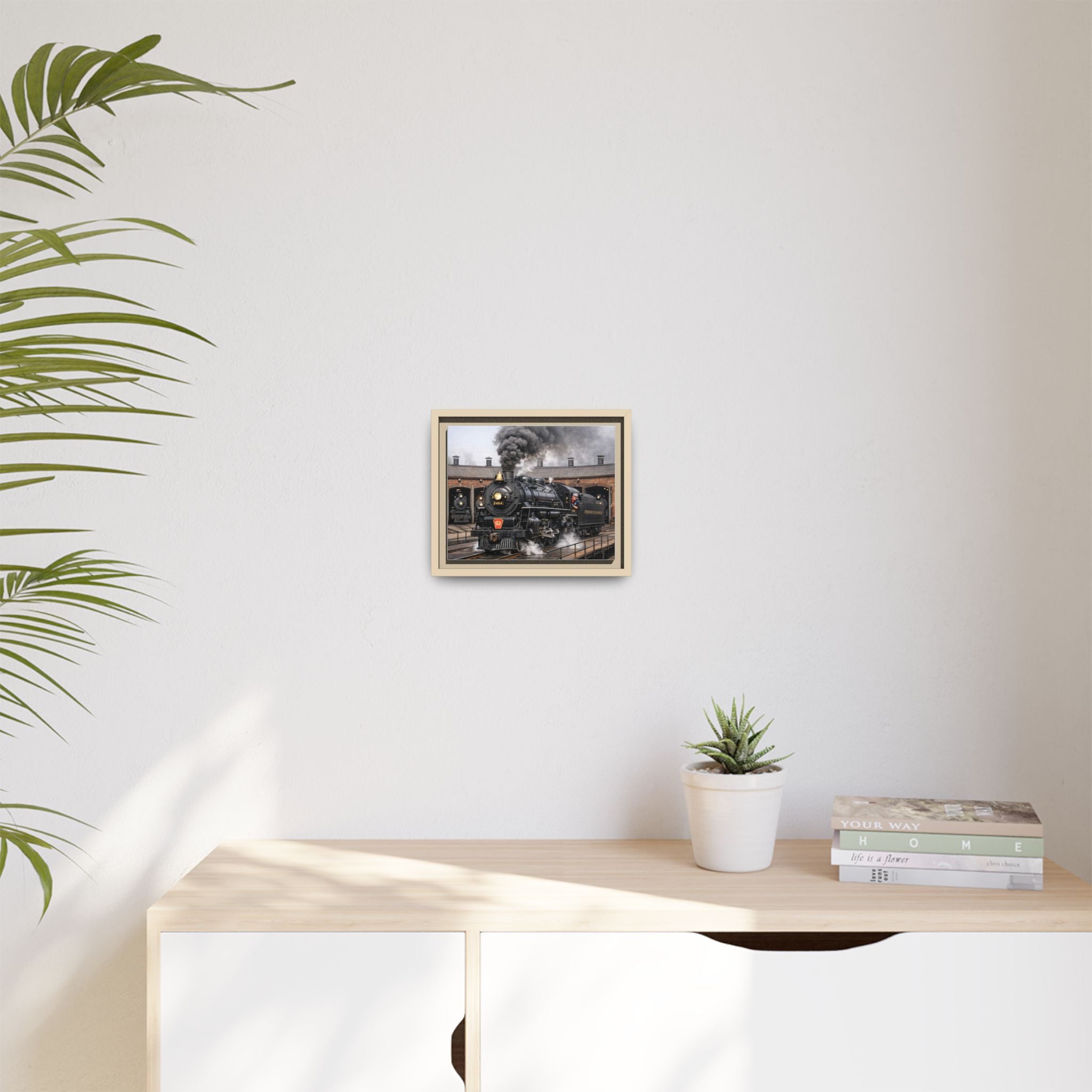 Framed Steam Train/Matte Canvas60 (Multi-color)