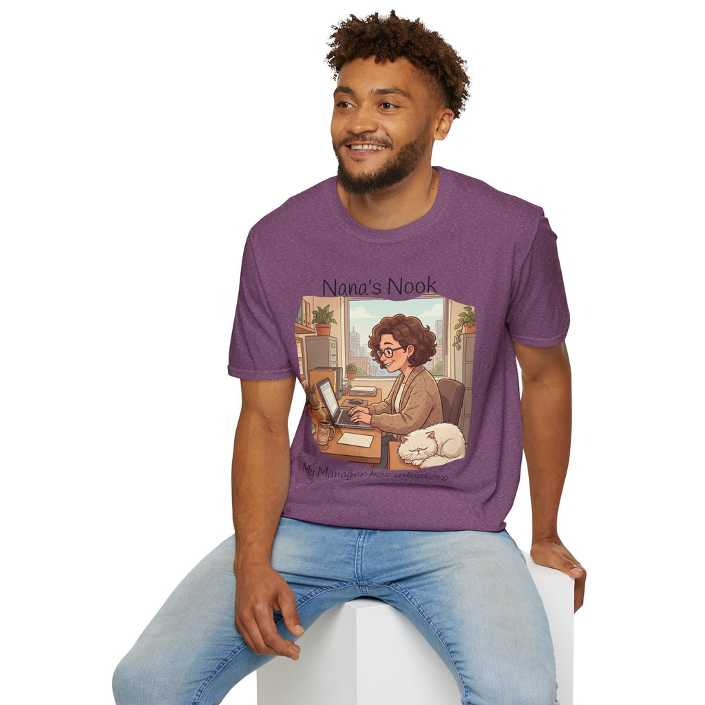 T-Shirt / "Nana's Nook: My Manager Has Whiskers" Cozy Grandma Cat Lover Tee