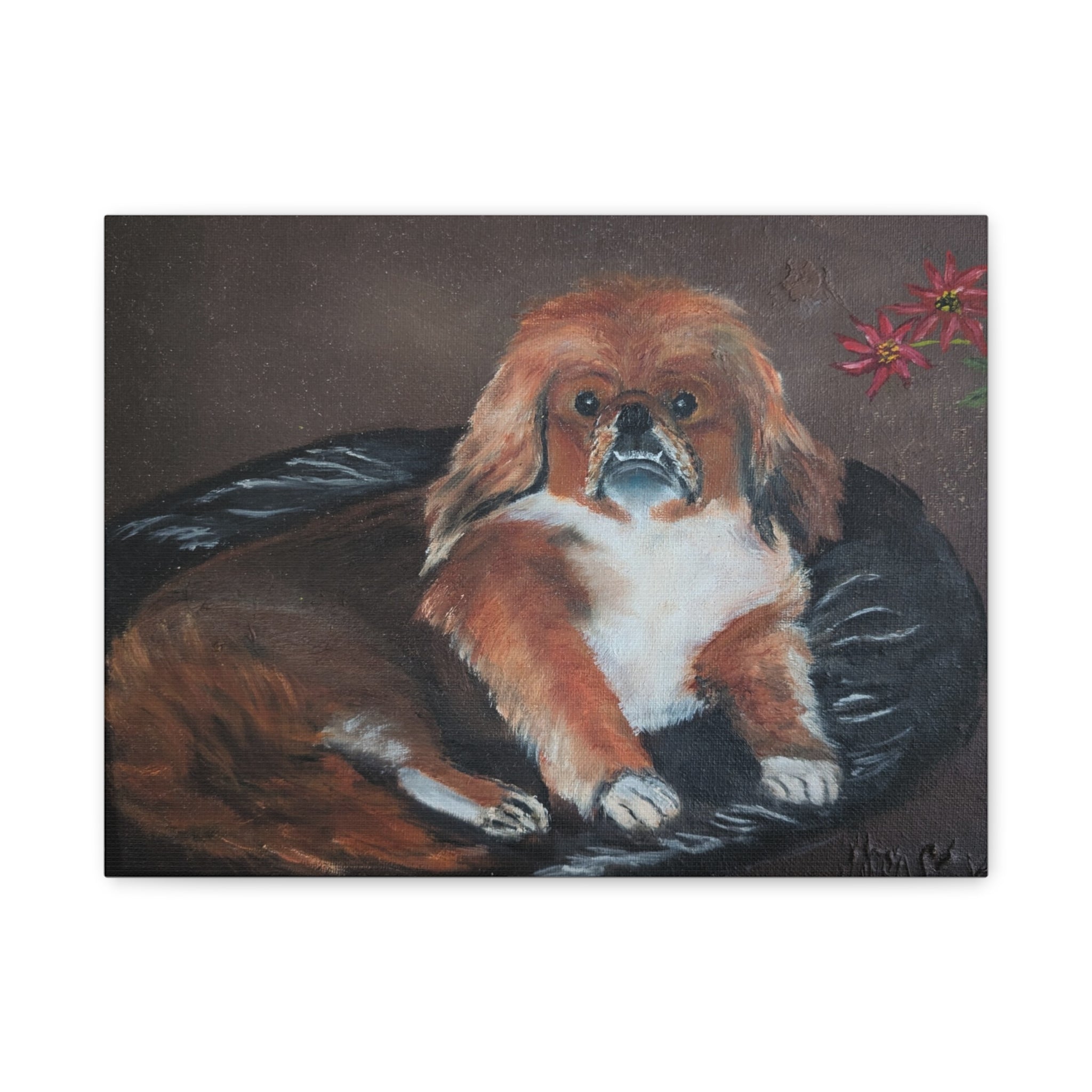 Pekingese Dog Portrait Canvas/Pet Art Matte Stretched
