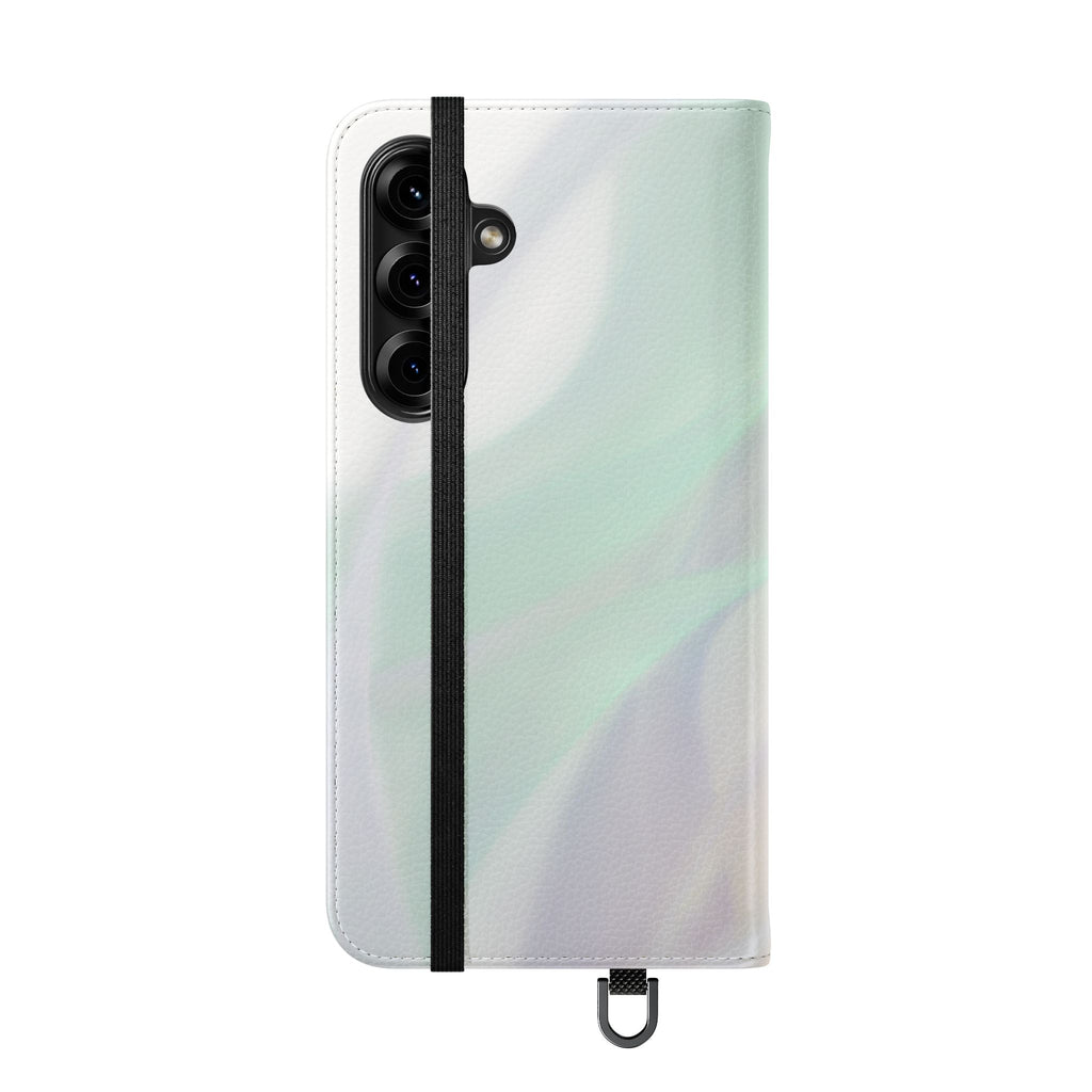 Pastel Marble Flip Case / Soft Watercolor Phone Wallet Cover with Card Slots