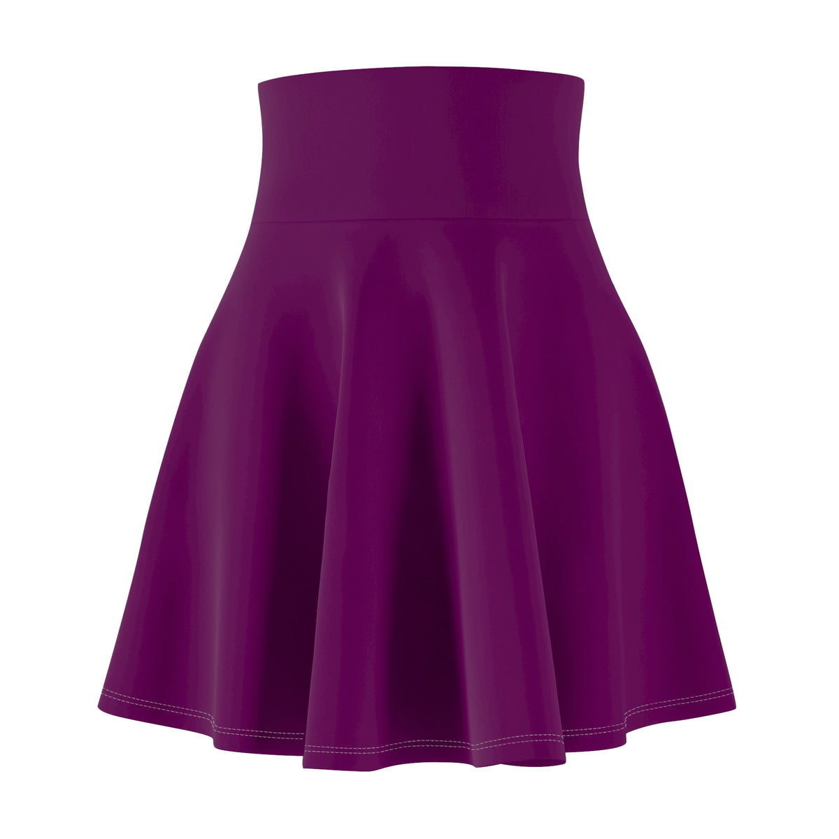 Solid Plum Skater Skirt - Deep Purple Flared
