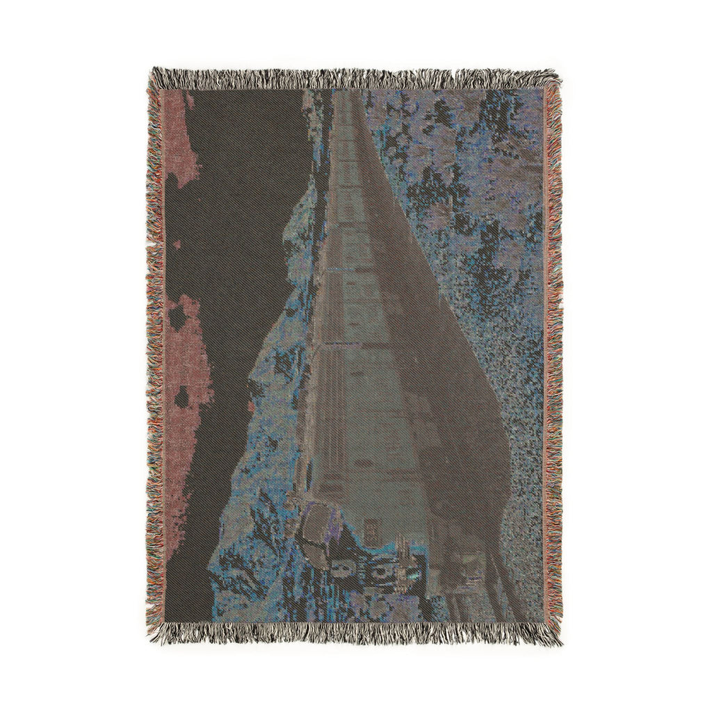 Vintage Streamlined Train Woven Blanket | Desert Locomotive Throw