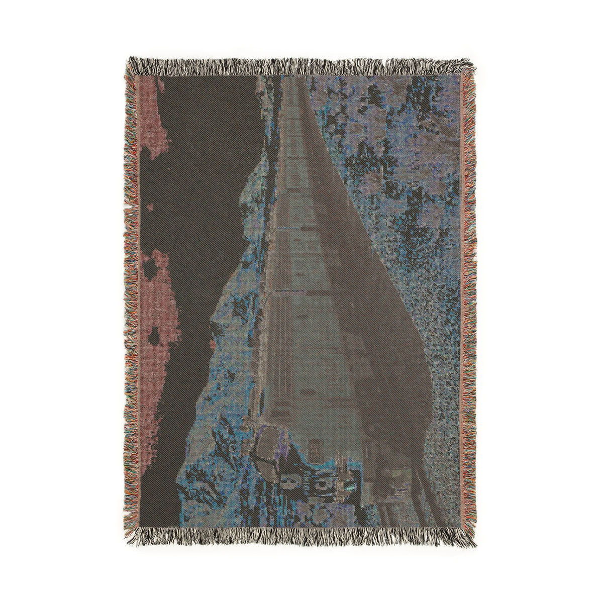 Vintage Streamlined Train Woven Blanket | Desert Locomotive Throw