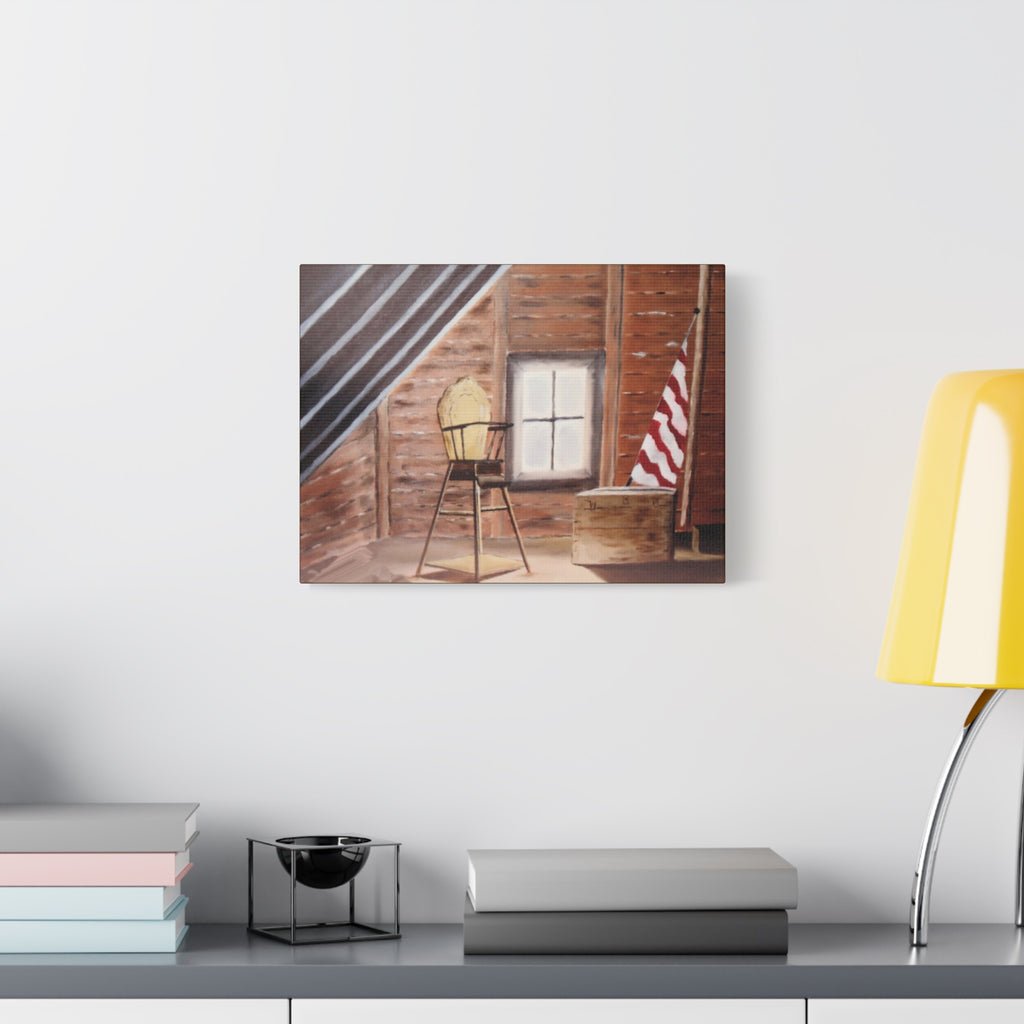 Vintage Attic Scene Canvas | Stretched Wall Art