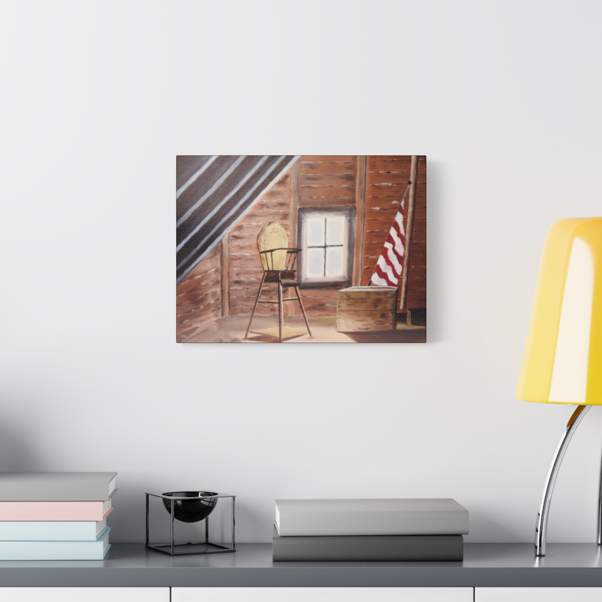 Vintage Attic Scene Canvas | Stretched Wall Art