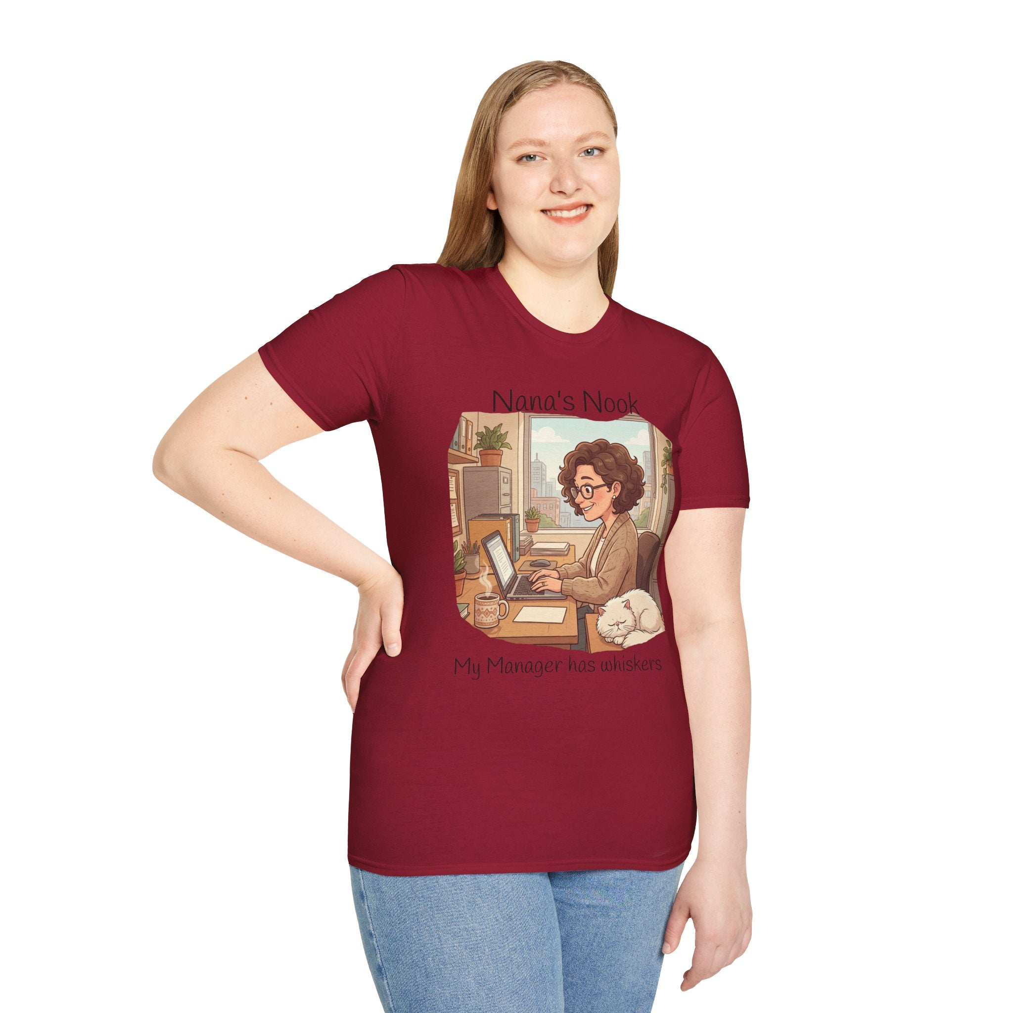 T-Shirt / "Nana's Nook: My Manager Has Whiskers" Cozy Grandma Cat Lover Tee