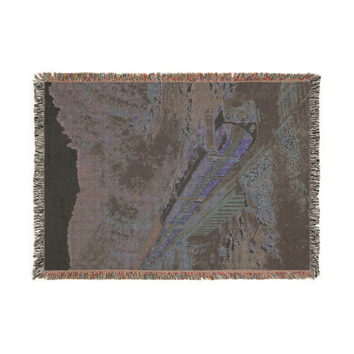 Vintage Passenger Train Woven Blanket | Scenic Rail Landscape