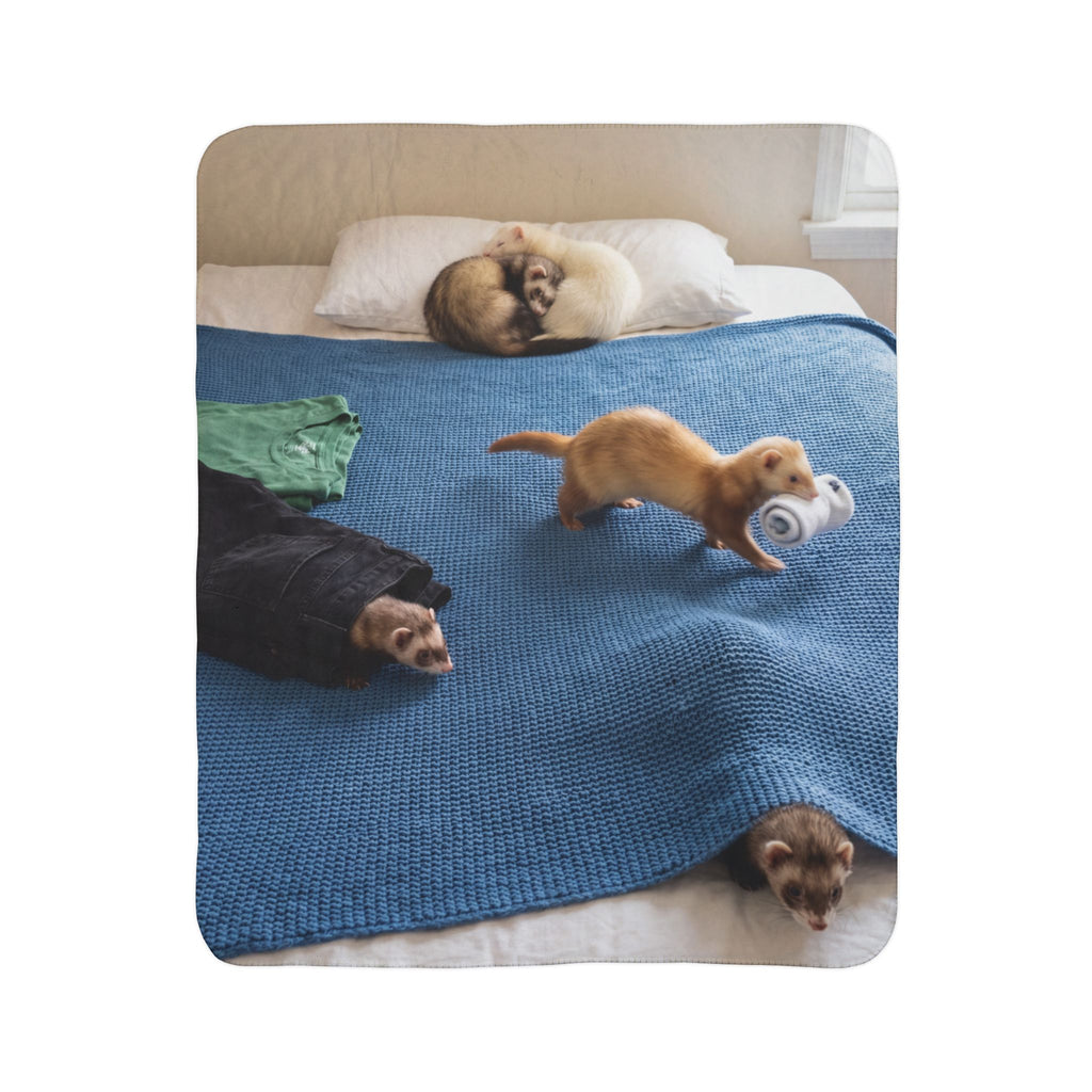 Funny Ferrets /Fleece Sherpa Blanket