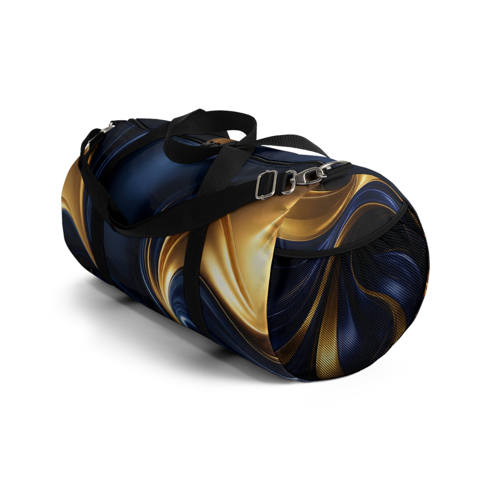 Navy & Gold Marble Duffle Bag — Luxury Travel Gym Bag