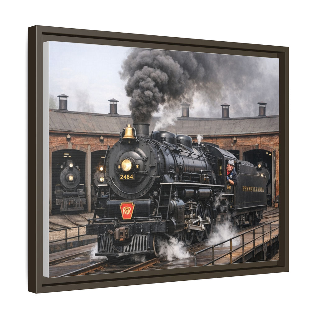 Framed Steam Train/Matte Canvas60 (Multi-color)