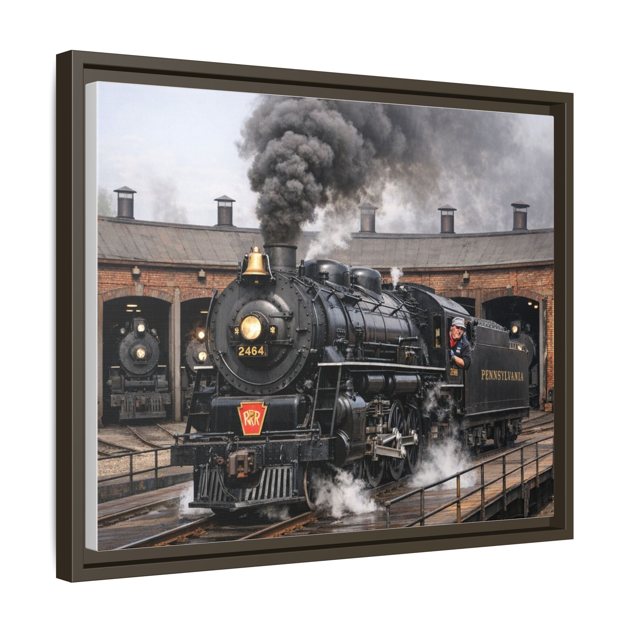 Framed Steam Train/Matte Canvas60 (Multi-color)