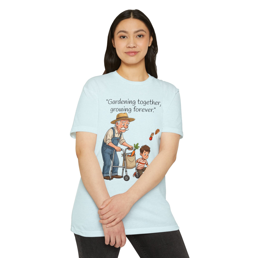 Gardening Together T-Shirt — "Gardening together, growing forever." Grandparent & Child Garden Tee